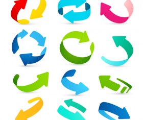 Set of colored arrows vector material 05