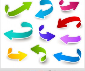 Set of colored arrows vector material 07