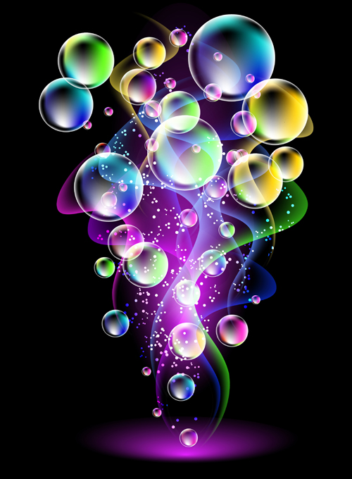 Shiny colorful bubble with abstract background 01