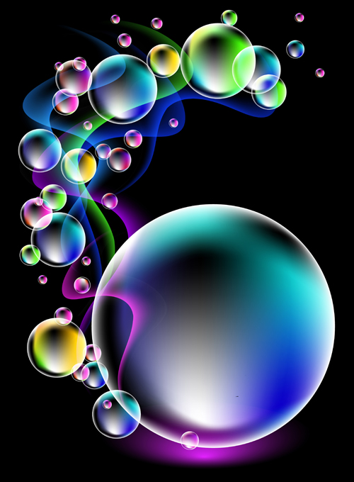 Shiny colorful bubble with abstract background 02