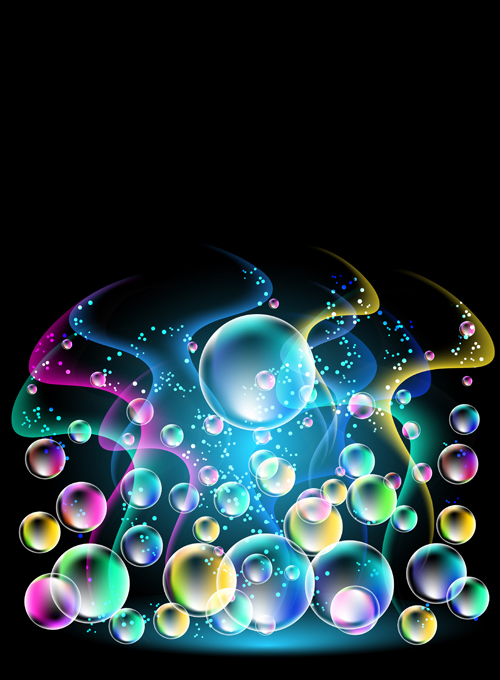 Shiny colorful bubble with abstract background 03