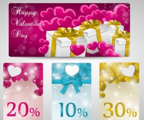 Shiny valentines day gift cards set 04
