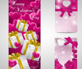 Shiny valentines day gift cards set 05
