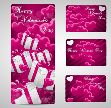 Shiny valentines day gift cards set 06