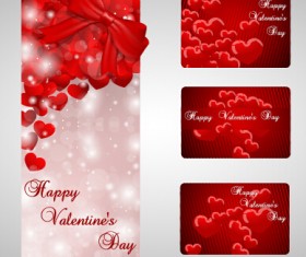 Shiny valentines day gift cards set 10