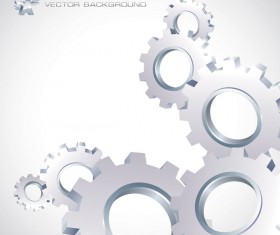 Silver gear wheels vector background 01