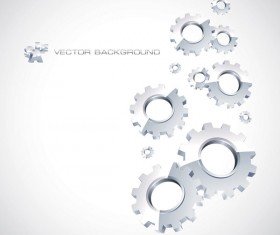 Silver gear wheels vector background 02