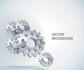 Silver gear wheels vector background 03