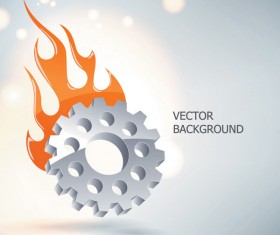 Silver gear wheels vector background 04