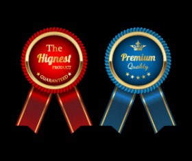 Sparkling award medal vector set 02