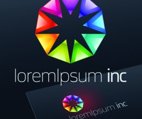 Stylish business logos material design vector 01