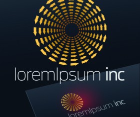 Stylish business logos material design vector 02