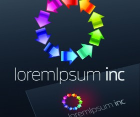 Stylish business logos material design vector 05