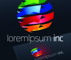 Stylish business logos material design vector 07