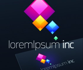 Stylish business logos material design vector 08