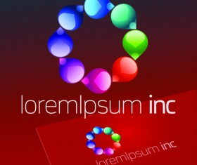 Stylish business logos material design vector 09