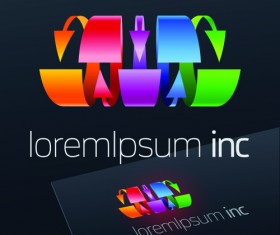 Stylish business logos material design vector 10