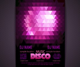 Stylish disco party poster cover 02 vector