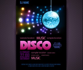 Stylish disco party poster cover 03 vector