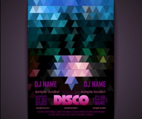 Stylish disco party poster cover 04 vector