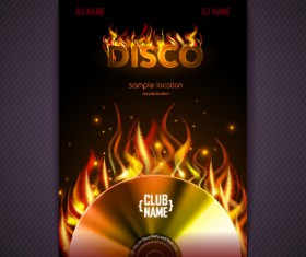 Stylish disco party poster cover 06 vector