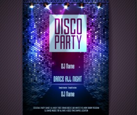 Stylish disco party poster cover 07 vector