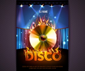 Stylish disco party poster cover 09 vector