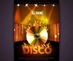 Stylish disco party poster cover 10 vector