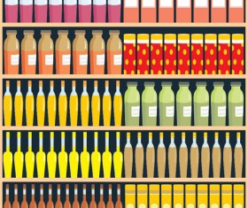Supermarket food shelf vector material 01