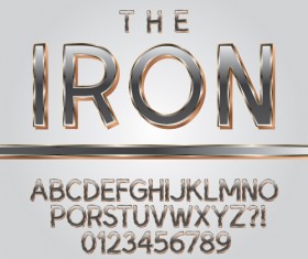 Textured metal alphabet vector material 02