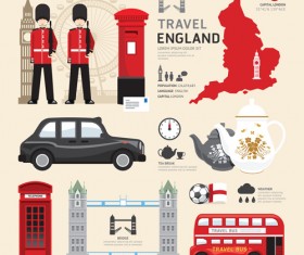 Travel and cultural elements vector material 02