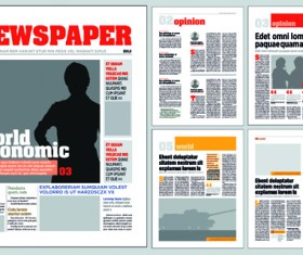 Typesetting newspaper vector templates 02