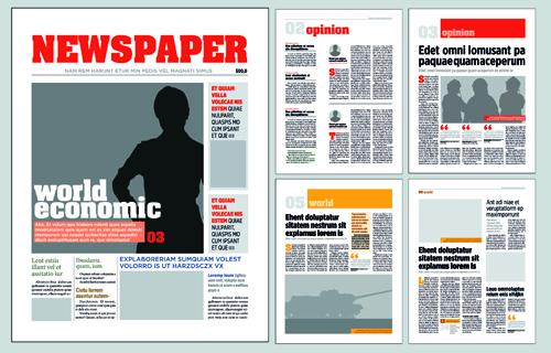 Typesetting newspaper vector templates 02