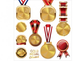 Various gold medal vector set.