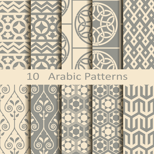 Vector arabic style seamless patterns 02