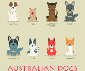 Vector australian dogs icons material