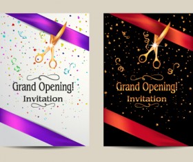 Vector big opening invitation cards set 02