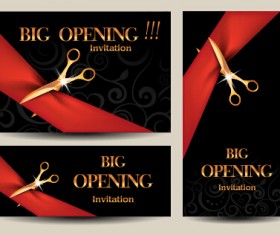 Vector big opening invitation cards set 07