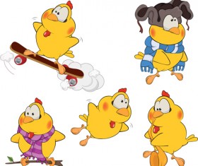 Vector cartoon funny animals set 02