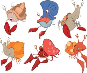 Vector cartoon funny animals set 03