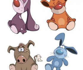 Vector cartoon funny animals set 05