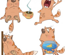 Vector cartoon funny animals set 19