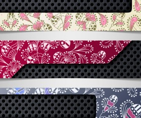 Vector colored metal banners set 01