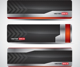 Vector colored metal banners set 02