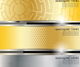 Vector colored metal banners set 03