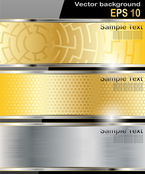 Vector colored metal banners set 03