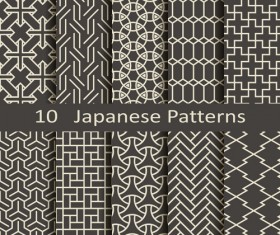 Vector japanese style seamless patterns