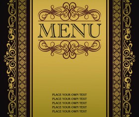 Vector menu with gold frame material 02