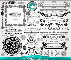 Vector retro borders with frames decor