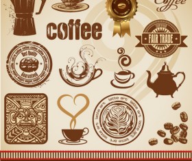 Vector set of coffee design elements